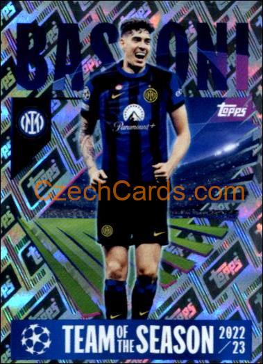 Alessandro Bastoni 2023/24 Topps Champions League sticker shiny #7