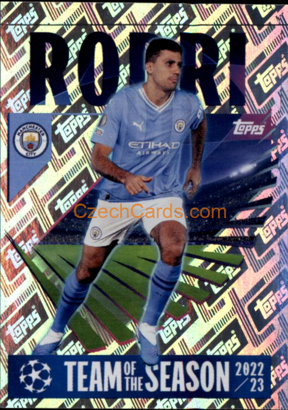 Rodri 2023/24 Topps Champions League sticker shiny #10