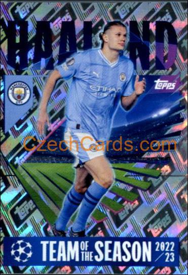 Erling Haaland 2023/24 Topps Champions League sticker shiny #14