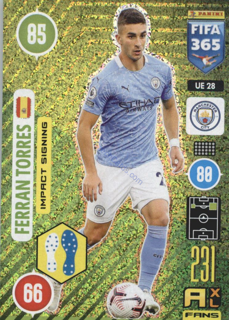 Ferran Torres 2021 FIFA 365 Adrenalyn  Impact Signing #UE28