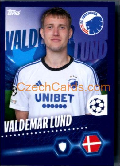 Valdemar Lund 2023/24 Topps Champions League sticker #545
