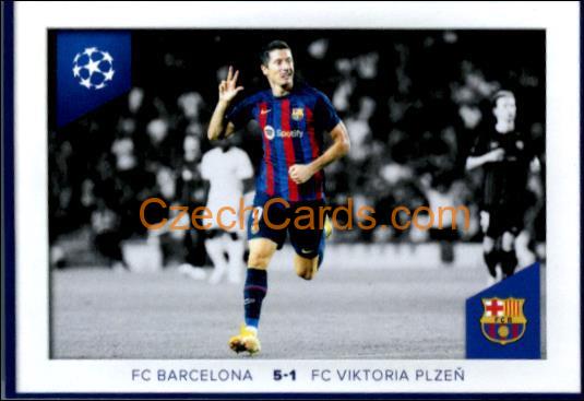 Lewandowski Barcelona vs Plzen 2023/24 Topps Champions League sticker #693