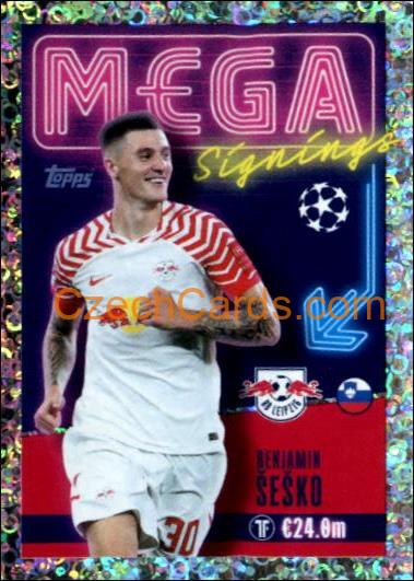 Benjamin Šeško 2023/24 Topps Champions League sticker Mega Signings foil #711