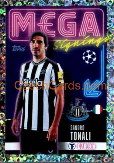 Sandro Tonali 2023/24 Topps Champions League sticker Mega Signings foil #715