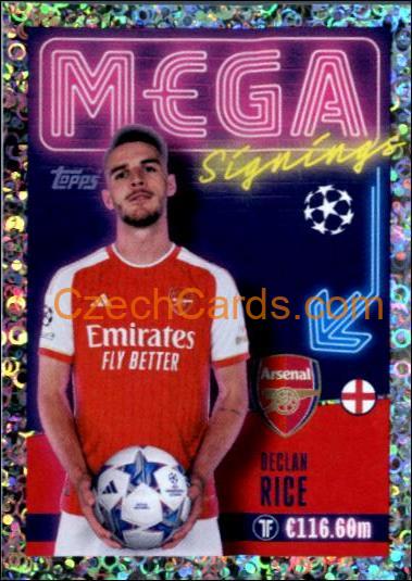 Declan Rice 2023/24 Topps Champions League sticker Mega Signings foil #722