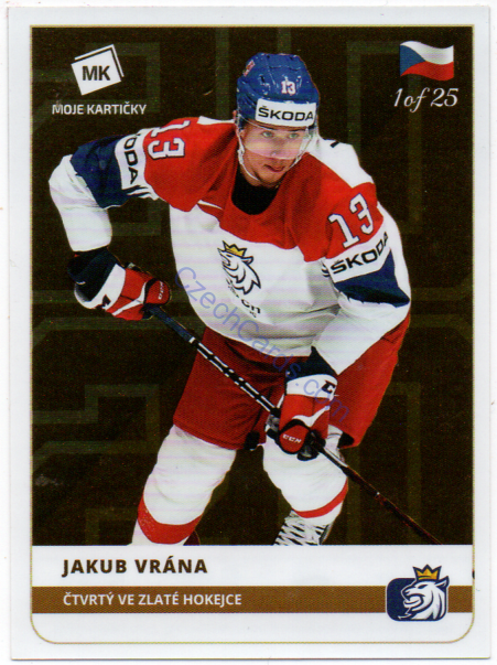 Jakub Vrána MK 2020 Stick With Czech Hockey Sticker GOLD 1 of 25 #4
