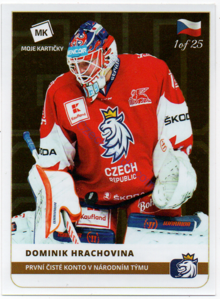 Dominik Hrachovina MK 2020 Stick With Czech Hockey Sticker GOLD 1 of 25 #19