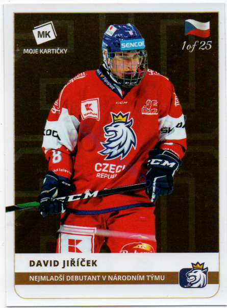 David Jiříček MK 2020 Stick With Czech Hockey Sticker GOLD 1 of 25 #26