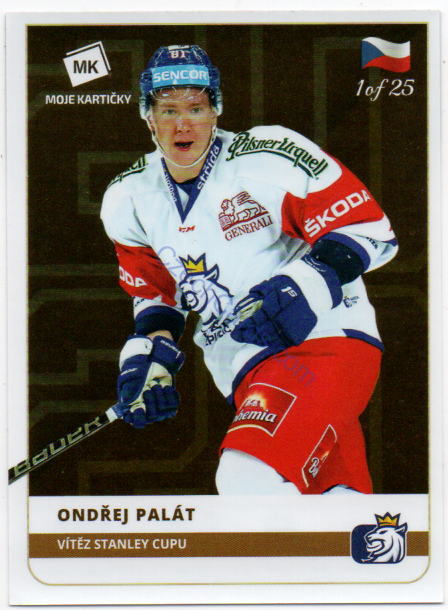 Ondřej Palát MK 2020 Stick With Czech Hockey Sticker GOLD 1 of 25 #30