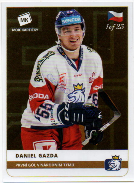 Daniel Gazda MK 2020 Stick With Czech Hockey Sticker GOLD 1 of 25 #36