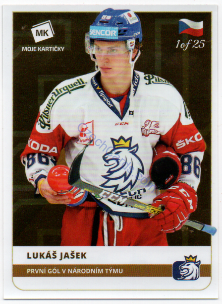 Lukáš Jašek MK 2020 Stick With Czech Hockey Sticker GOLD 1 of 25 #39