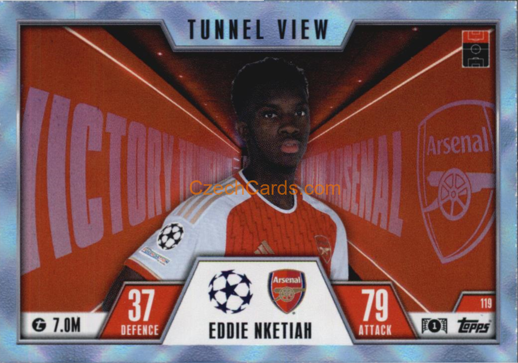 Eddie Nketiah 2023/24 Topps Match Attax Extra crystal parallel #119