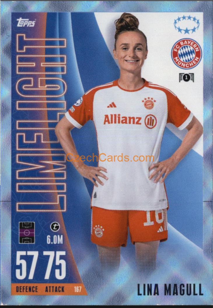 Lina Magull 2023/24 Topps Match Attax Extra crystal parallel #167
