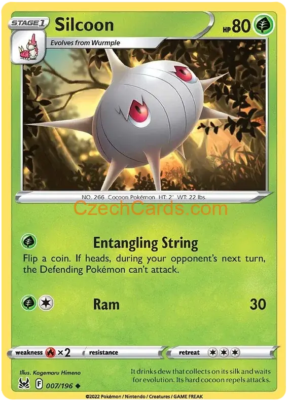 Silcoon 7/196 Pokémon Lost Origin Uncommon