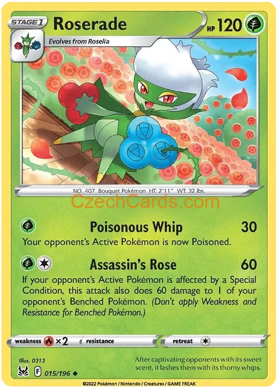 Roserade 15/196 Pokémon Lost Origin Uncommon