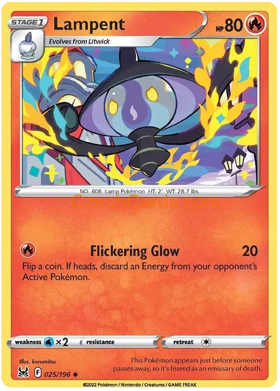 Lampent 25/196 Pokémon Lost Origin Uncommon