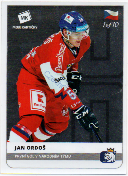 Jan Ordoš MK 2020 Stick With Czech Hockey Sticker SILVER 1 of 10 #23
