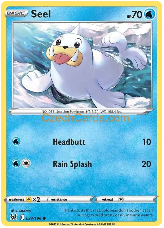 Seel 33/196 Pokémon Lost Origin Common