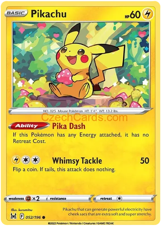 Pikachu 52/196 Pokémon Lost Origin Common