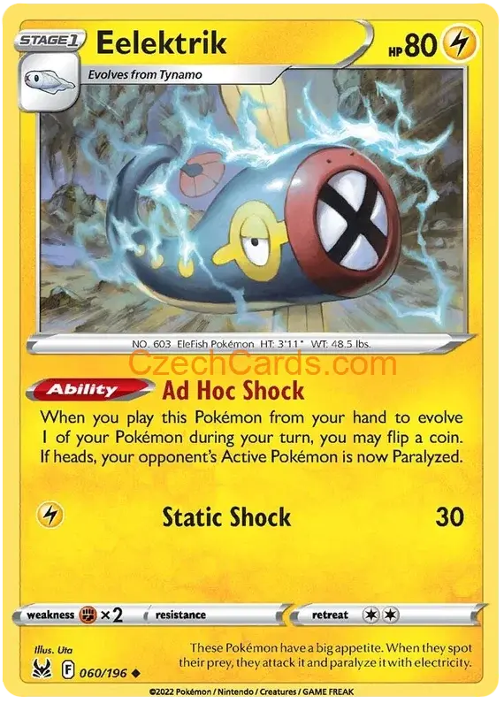 Eelektrik 60/196 Pokémon Lost Origin Uncommon