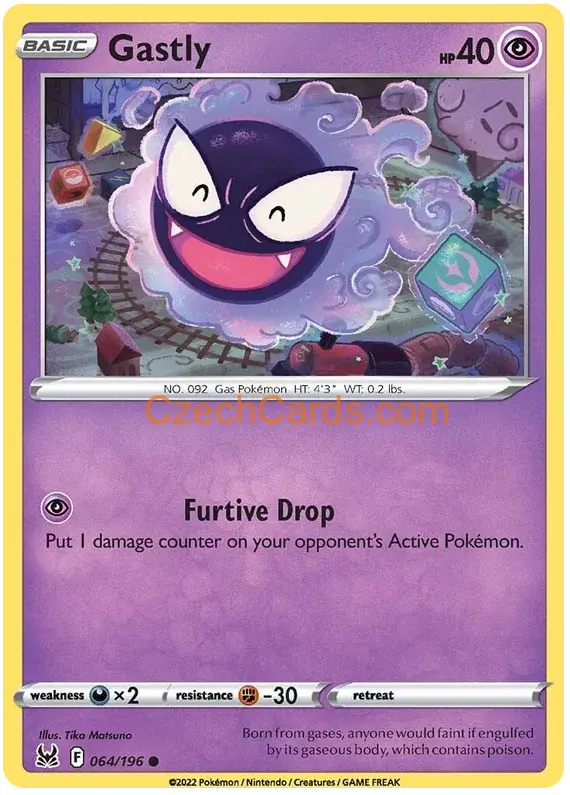 Gastly 64/196 Pokémon Lost Origin Common