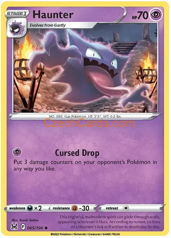 Haunter 65/196 Pokémon Lost Origin Uncommon