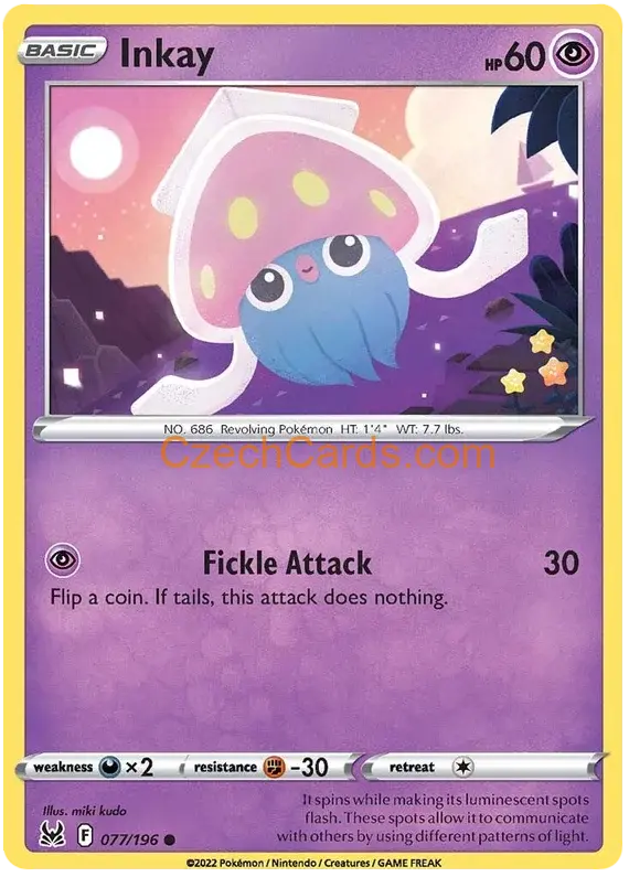 Inkay 77/196 Pokémon Lost Origin Common