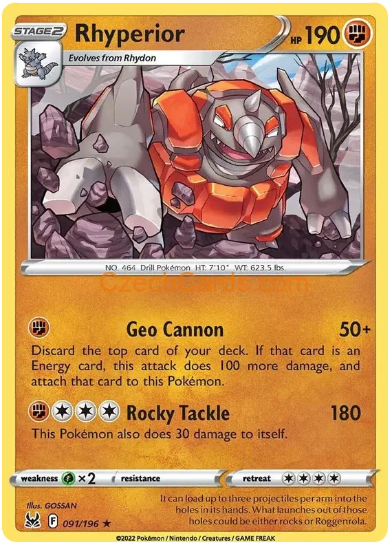 Rhyperior 91/196 Pokémon Lost Origin Rare