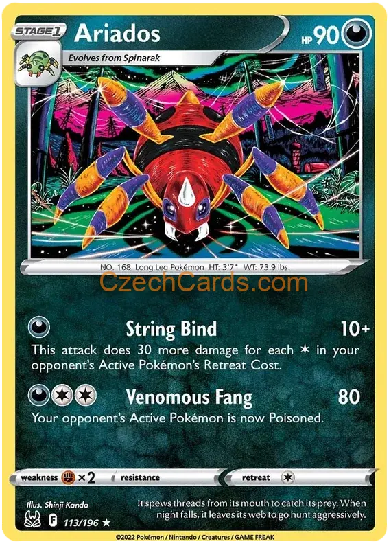 Ariados 113/196 Pokémon Lost Origin Rare