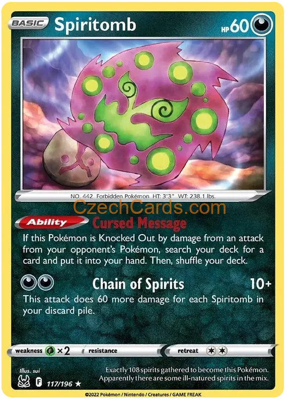 Spiritomb 117/196 Pokémon Lost Origin Rare