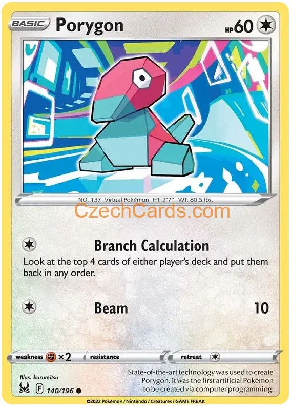Porygon 140/196 Pokémon Lost Origin Common