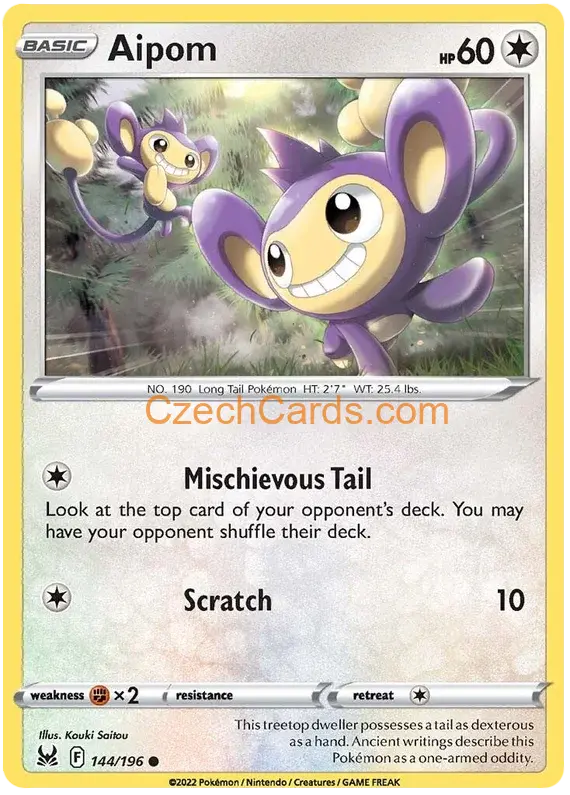 Aipom 144/196 Pokémon Lost Origin Common