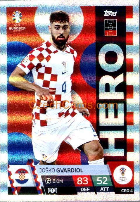 Joško Gvardiol 2024 EURO Match Attax Hero #CRO4