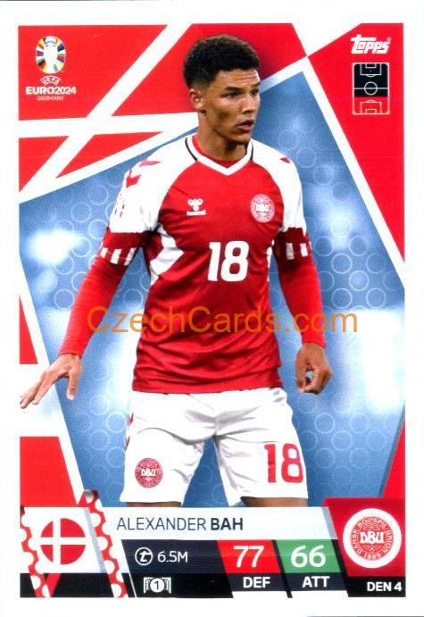 Alexander Bah 2024 EURO Match Attax #DEN4
