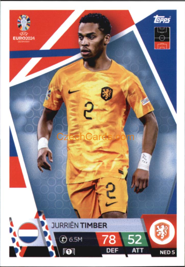 Jurriën Timber 2024 EURO Match Attax #NED5