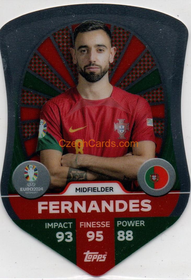 Bruno Fernandes 2024 EURO Match Attax Chrome Pro Elite Shield #SC6