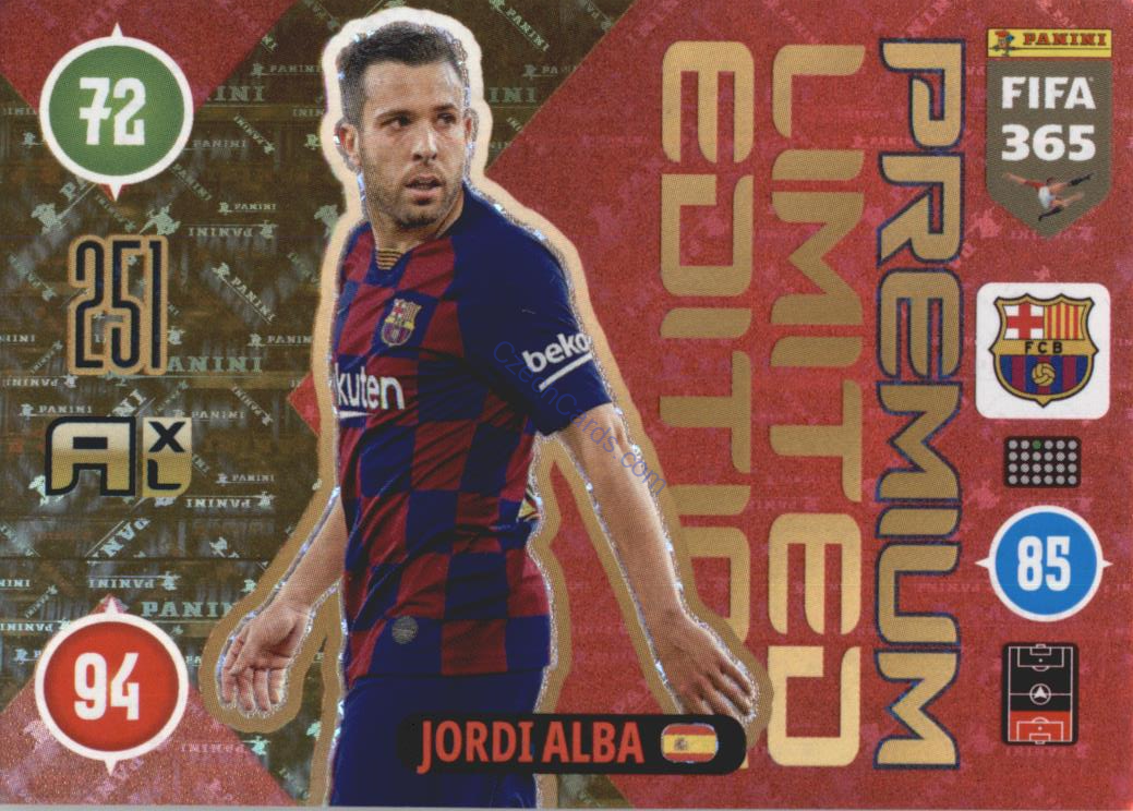 Jordi Alba 2021 FIFA 365 Adrenalyn Limited Edition Premium