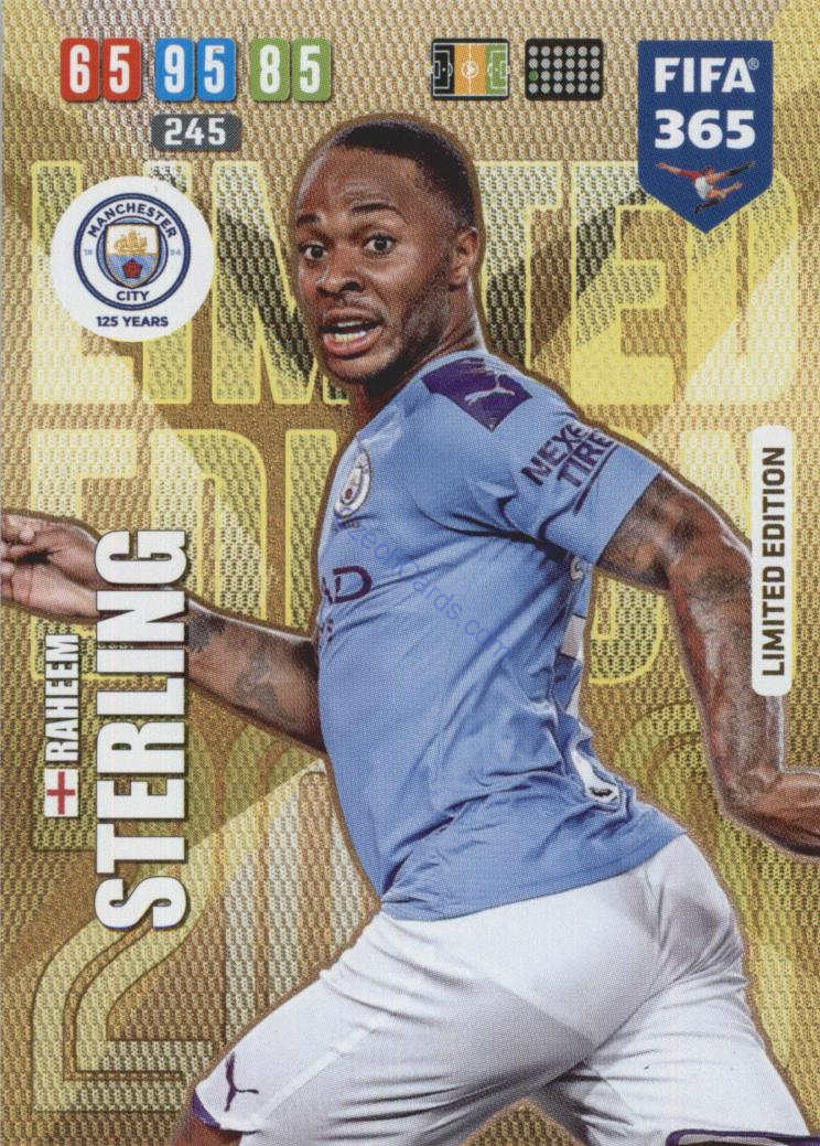 Raheem Sterling 2020 Panini Adrenalyn XL Fifa 365 Limited Edition 