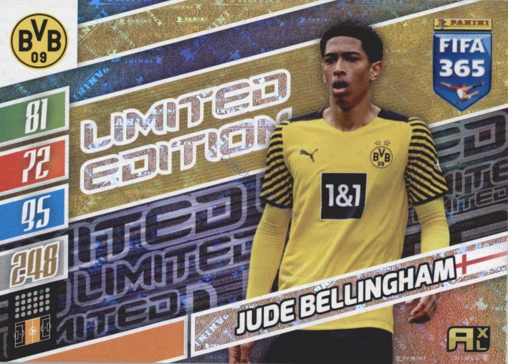 Jude Bellingham 2022 Panini Adrenalyn XL Fifa 365 Limited Edition
