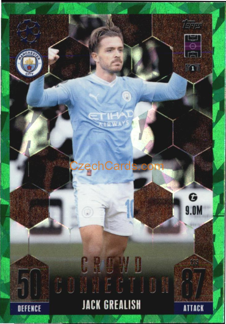 Jack Grealish 2023/24 Topps Match Attax Extra Crowd Connection Green Parallel #235