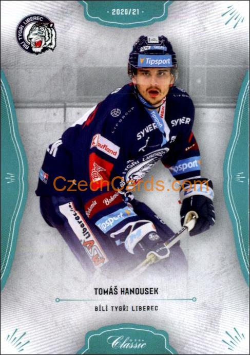 Tomáš Hanousek 2020/21 OFS hokejová karta Blue parallel #211