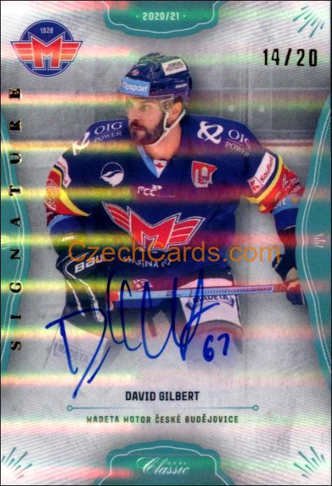 David Gilbert 2020/21 OFS hokejová karta Signature xx/20 #200