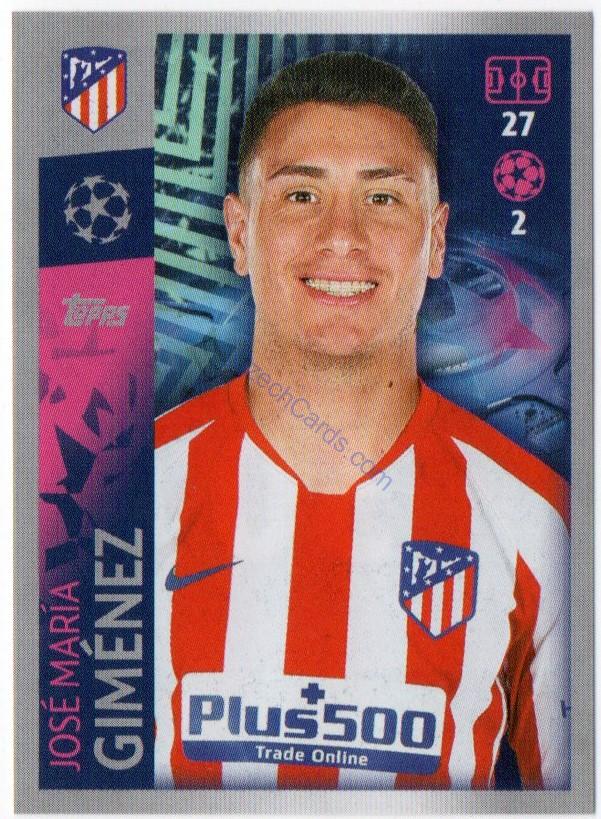 José María Giménez 2019/20 Topps sticker #30