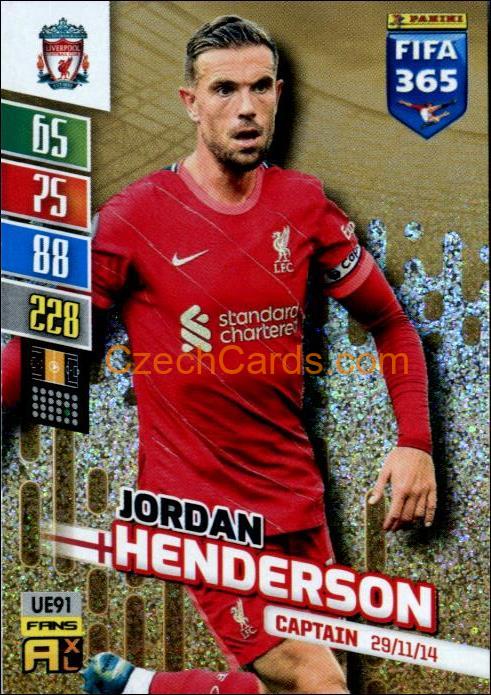 Jordan Henderson 2022 Panini Adrenalyn XL Fifa 365 Captain #UE91