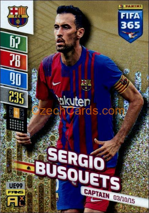 Sergio Busquets 2022 Panini Adrenalyn XL Fifa 365 Captain #UE99