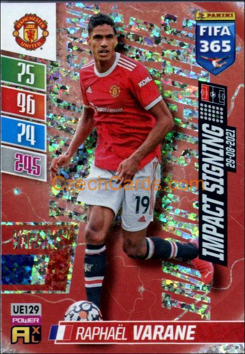 Raphaël Varane 2022 Panini Adrenalyn XL Fifa 365 Impact Signing #UE129