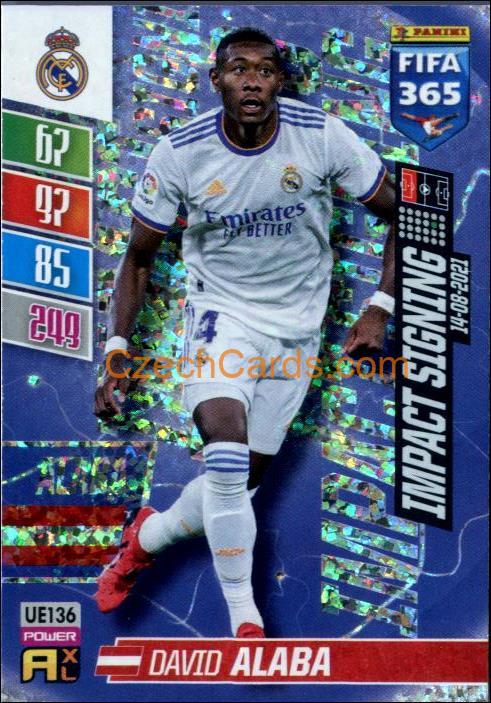 David Alaba 2022 Panini Adrenalyn XL Fifa 365 Impact Signing #UE136