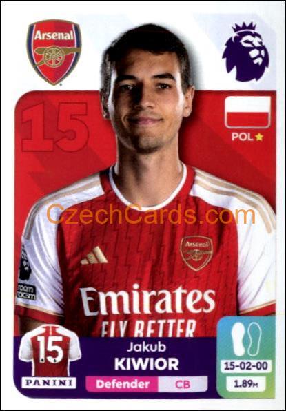 Jakub Kiwior 2024 Panini EPL sticker #59