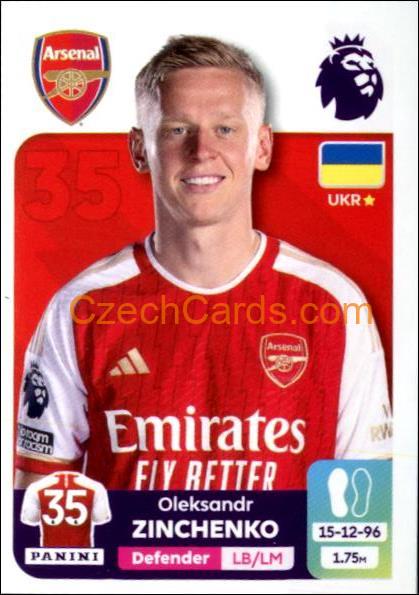 Oleksandr Zinchenko 2024 Panini EPL sticker #61