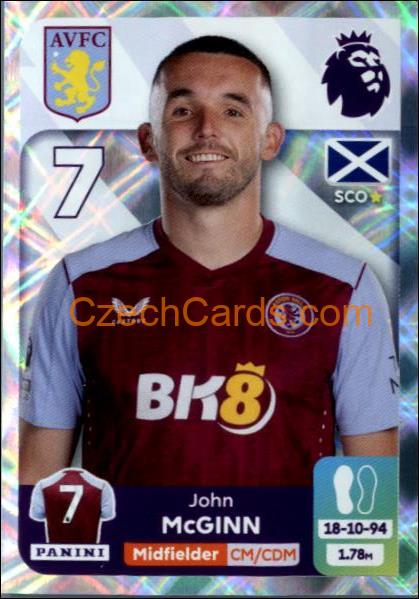 John McGinn 2024 Panini EPL sticker shiny #93